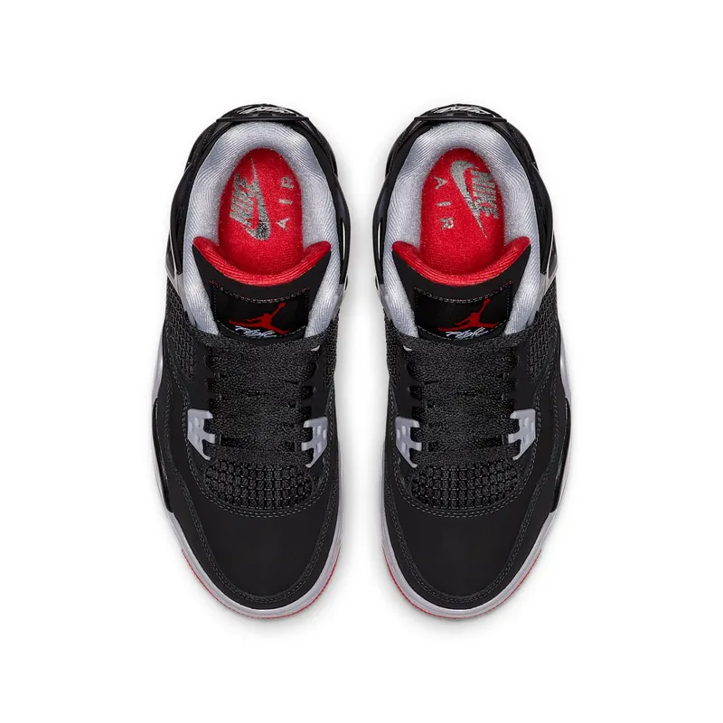 Jordan 4 Retro Bred 2019 (GS) Black/Fire Red-Cement Grey-Summit White (408452-060)