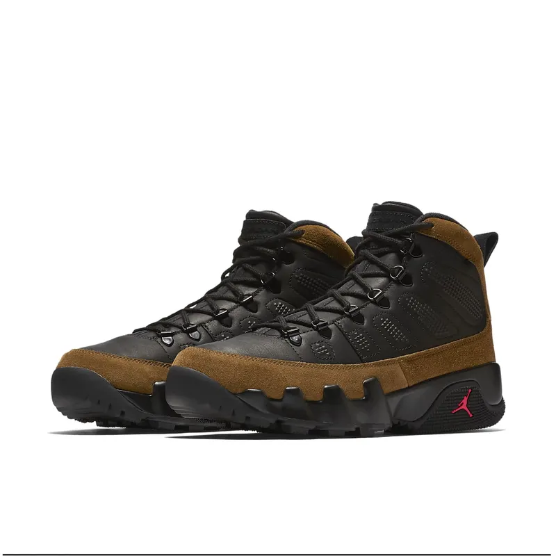 Jordan 9 Retro Boot NRG Olive Black/Light Olive-True Red (AR4491-012)