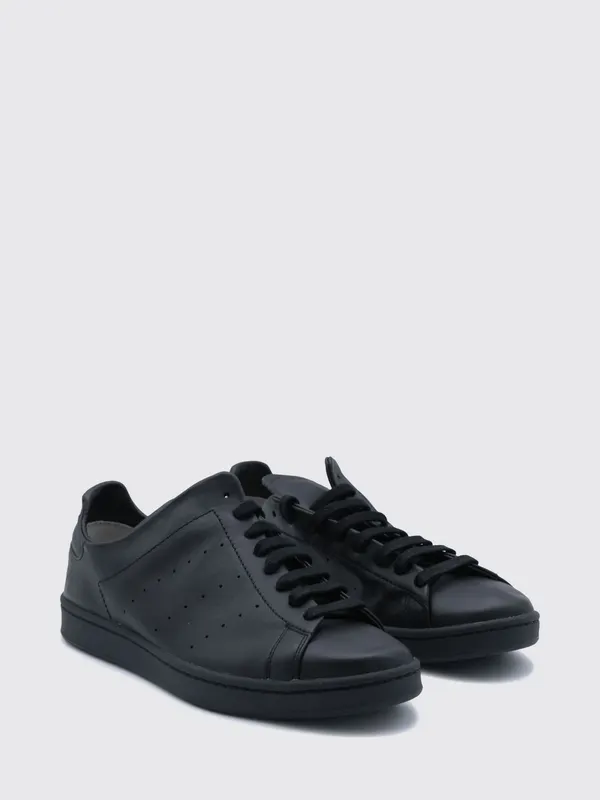 Y-3 Diagonal Stan Smith Leather with Printed Logo and Round Toe Black (KZ9073)