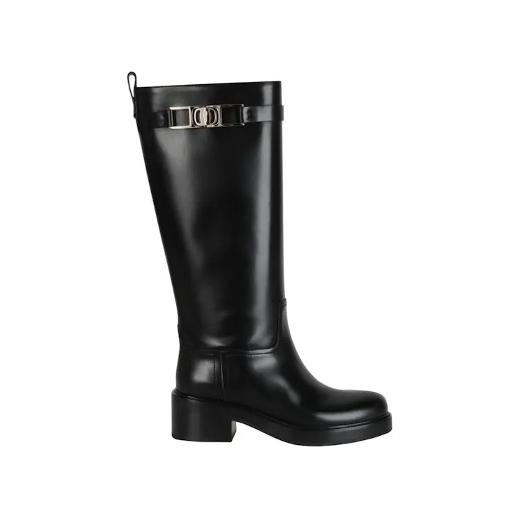 Ferragamo Rosalie Leather Boots Black (01C904-750681-1C)