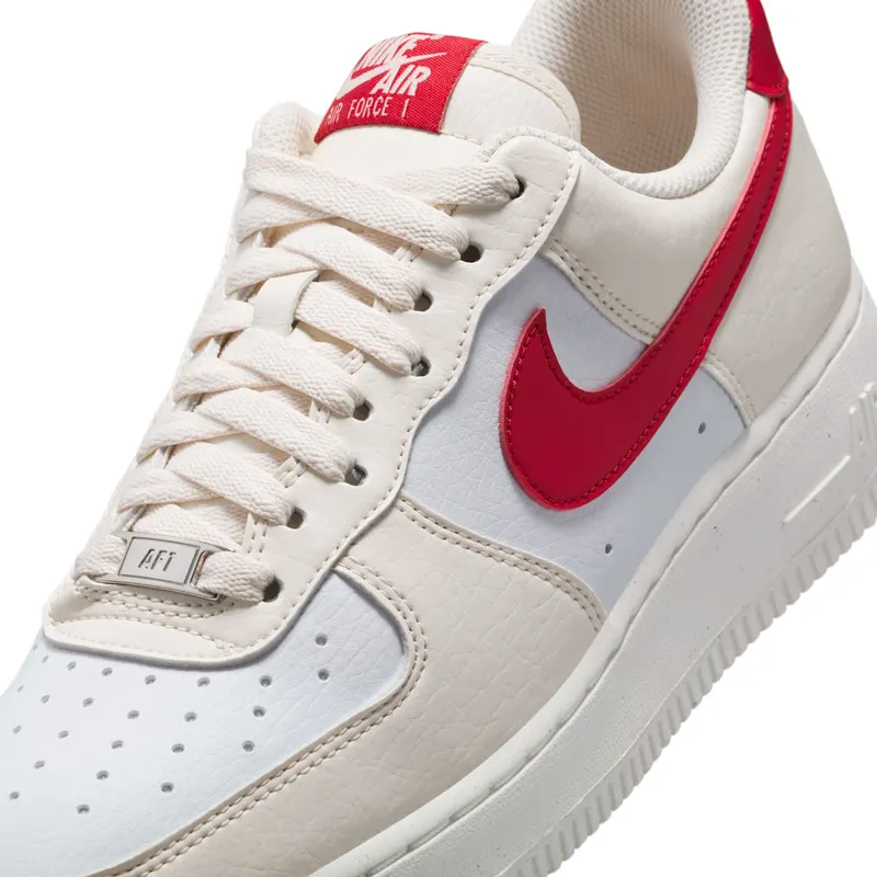 Nike Air Force 1 Low ’07 “Next Nature Pale Ivory University Red” (DC9486-109)