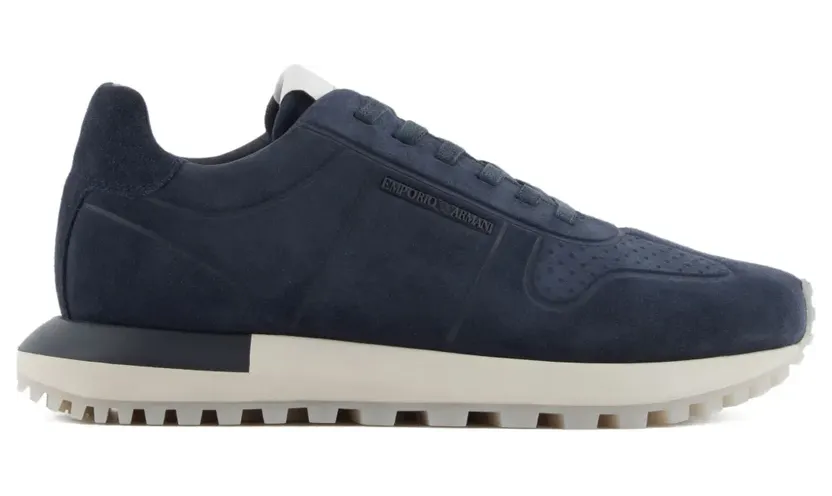 Emporio Armani Sneakers mit Logo-Detail – Blau (EM003740AF19728)