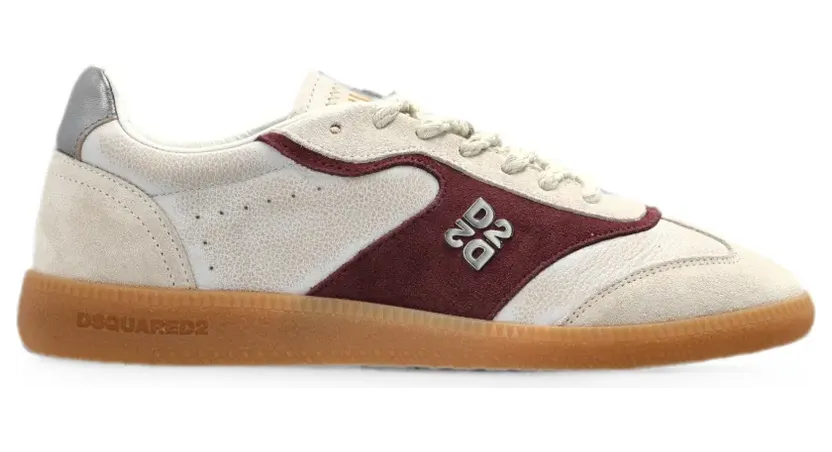 DSQUARED2 logo-plaque panelled sneakers – Beige (SNW049723809043)