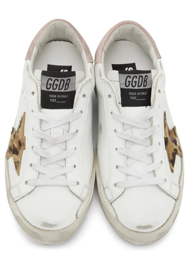 Golden Goose SSENSE Exclusive White Leopard Superstar Sneakers (F00101.F002256.10820) (5)
