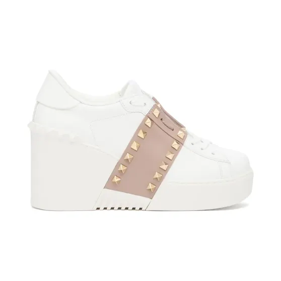 Valentino Garavani Open Disco wedge in calfskin 85mm “White” (WS0HP0PXB)