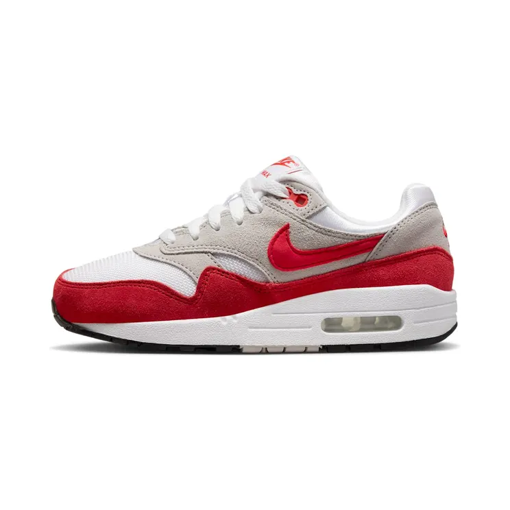 Nike Air Max 1 White University “White / Neutral Grey / Black / Challenge Red” (555766-146)