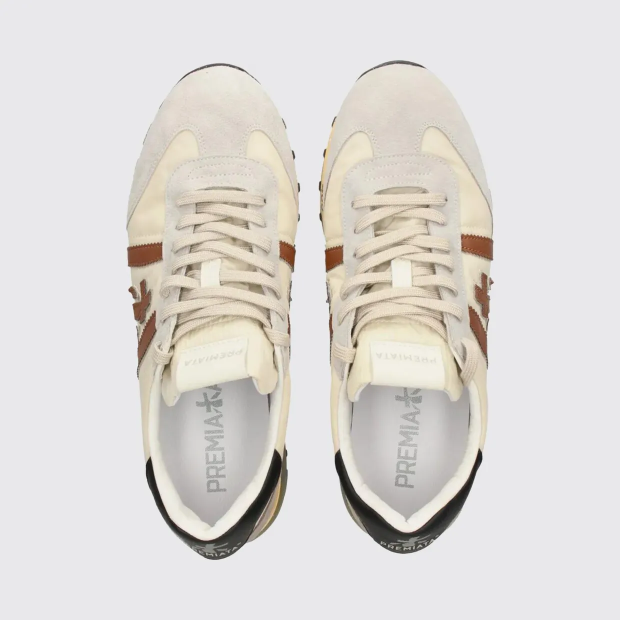 Premiata Lucy Sneakers in Suede and Used Nylon White (LUCY8189) (3)