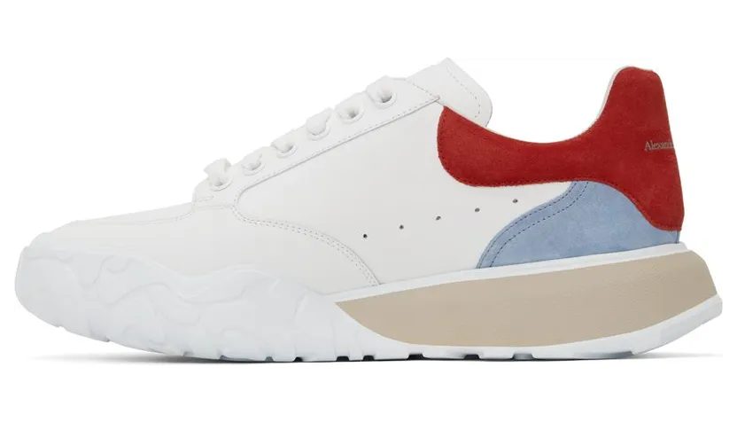 Alexander McQueen White & Red New Court Sneakers (634618WIA95) (3)