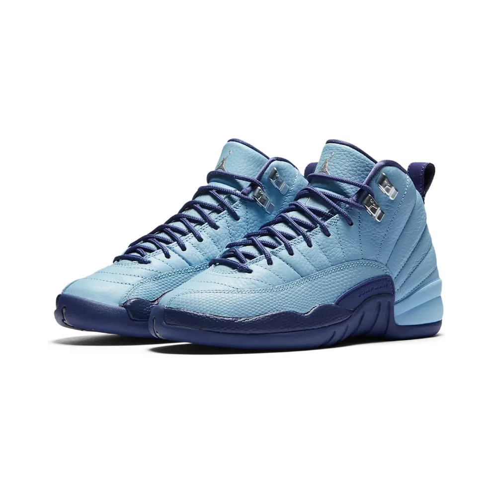 Jordan 12 Retro Hornets (GS) Blue Cap/Metallic Silver-Dark Purple Dust (510815-418)