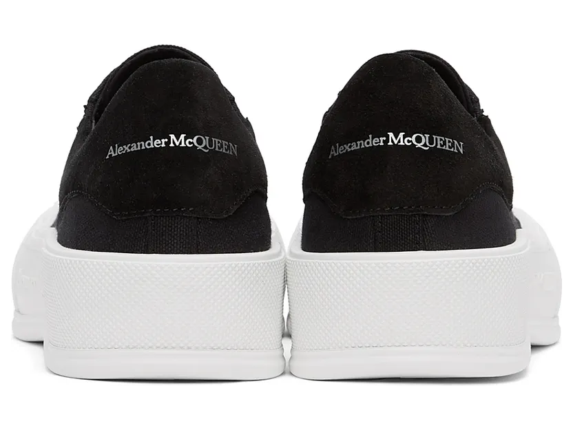 Alexander McQueen White & Blue Deck Plimsoll Sneakers (654594W4MV7) (4)