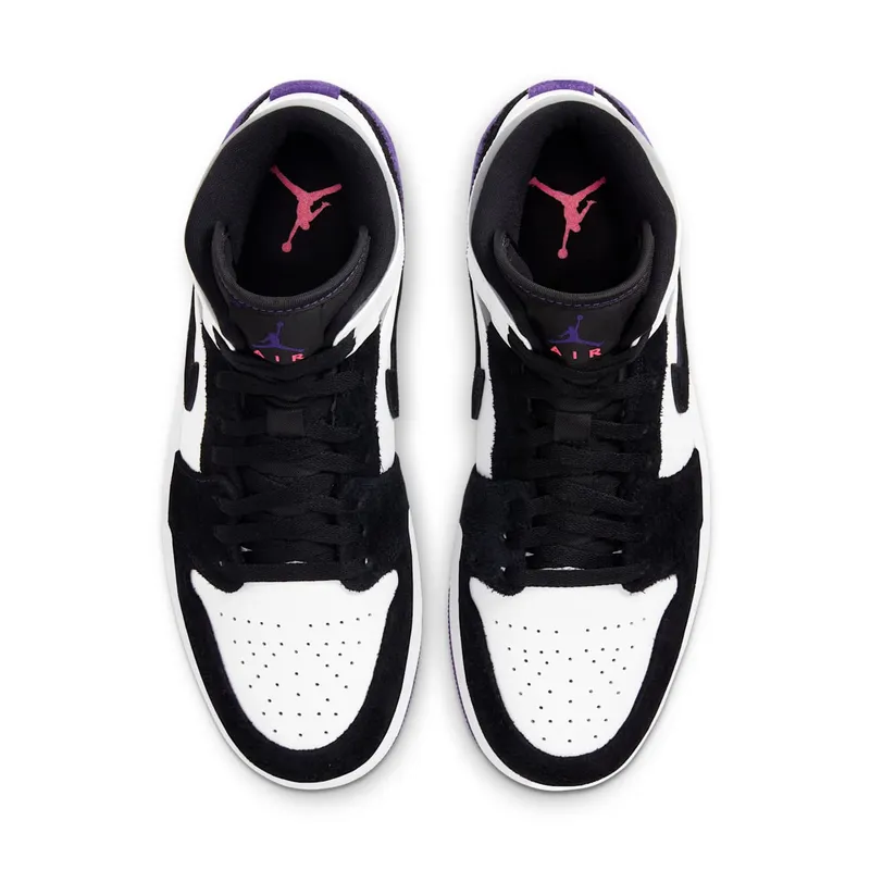 Jordan 1 Mid SE Purple White/Black-Light Solar Flare Heather-Varsity Purple (852542-105)