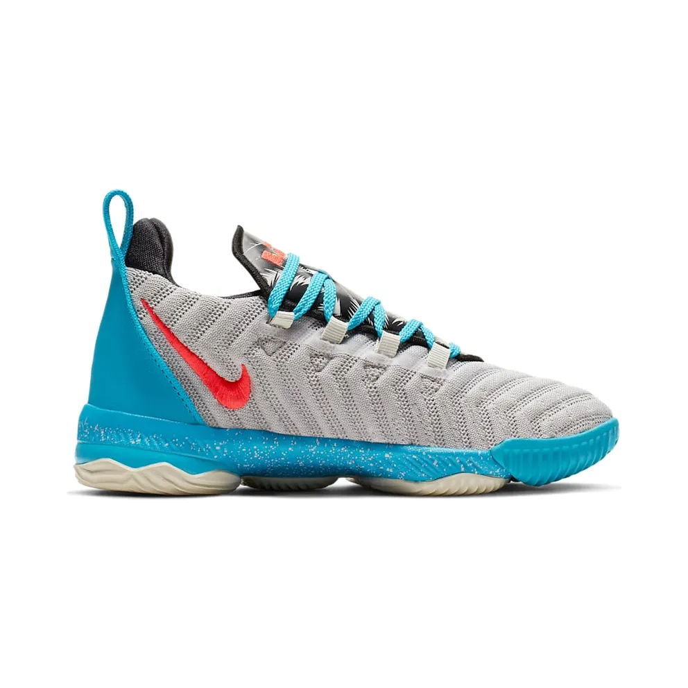 Nike LeBron 16 Tropical Beach (PS) Light Bone/Tour Yellow-Bright Crimson-Blue Lagoon-Atmosphere Grey-Black (AQ2467-076)