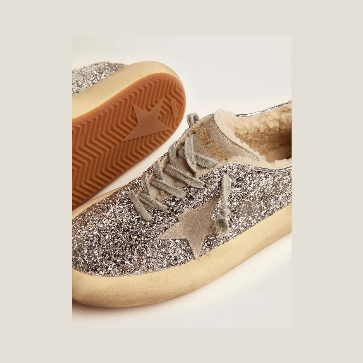 Golden Goose Space-Star Shoes In Silver Glitter With Shearling Lining (GWF00346.F002998.70136) (4)