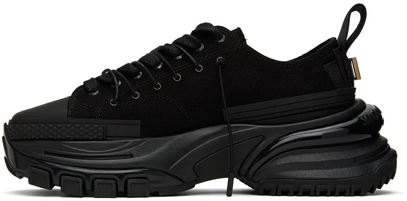 Wooyoungmi Black Double Lace Low-Top Sneakers (W221SU02)