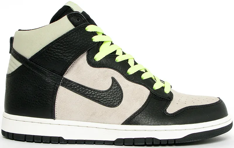 Nike Dunk High Light Bone Black Light Liquid Lime