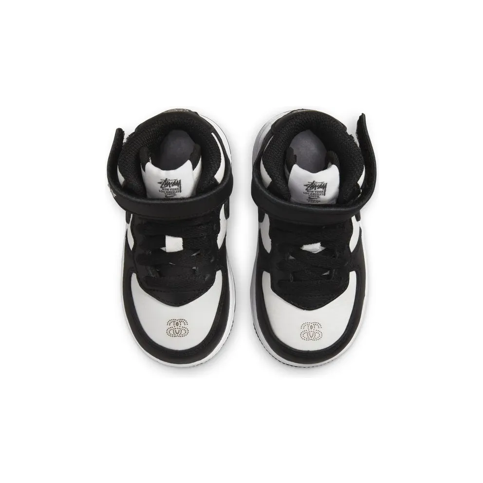 Nike x Stüssy Force 1 Mid Baby/Toddler Black (DN4160-002)