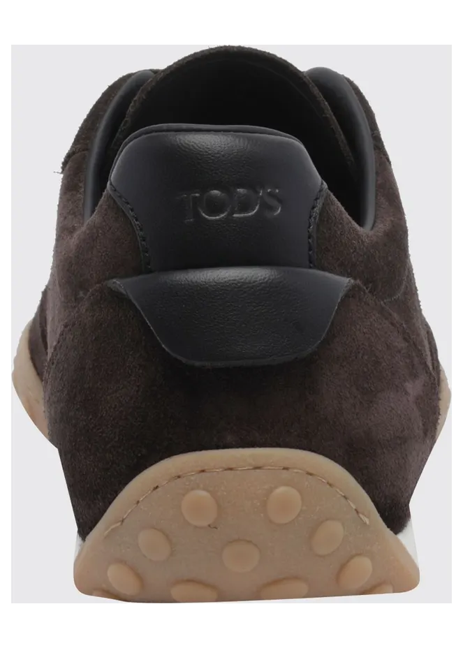 Tod’s Suede Calfskin Low-Top Sneakers with Gommini Sole Burnt (XXM13M0KO30VNWYQA4) (3)