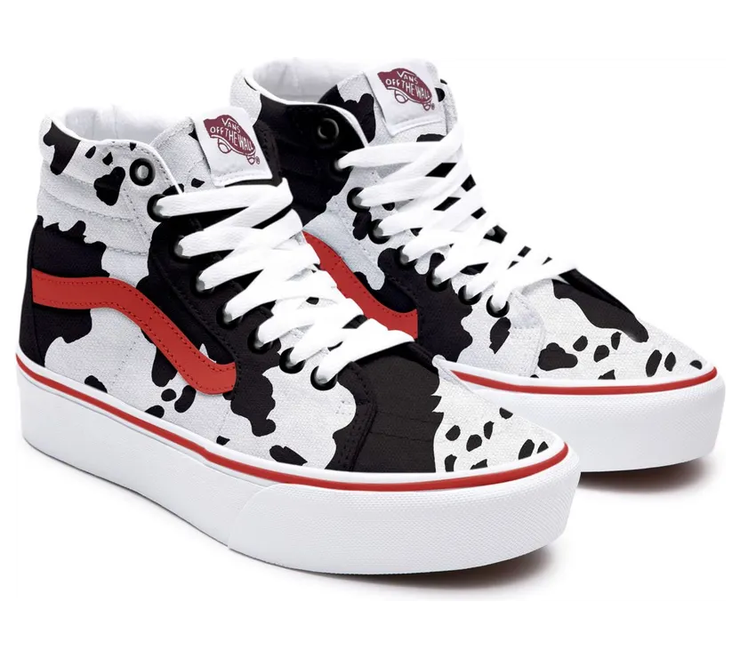 VANS Gepersonaliseerde Cow Print Sk8-hi Wit (VN0A3CST115)