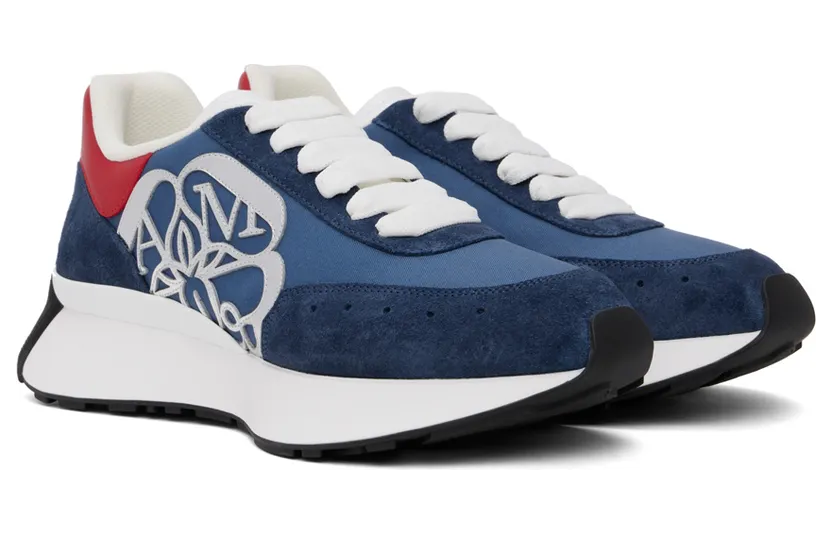 Alexander McQueen Blue Sprint Runner Sneakers (688546W4T21) (4)