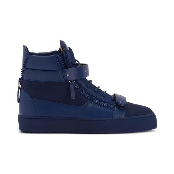 Giuseppe Zanotti Coby Matt High-Top-Sneakers mit Schnürung “Blue” (RU50040004)