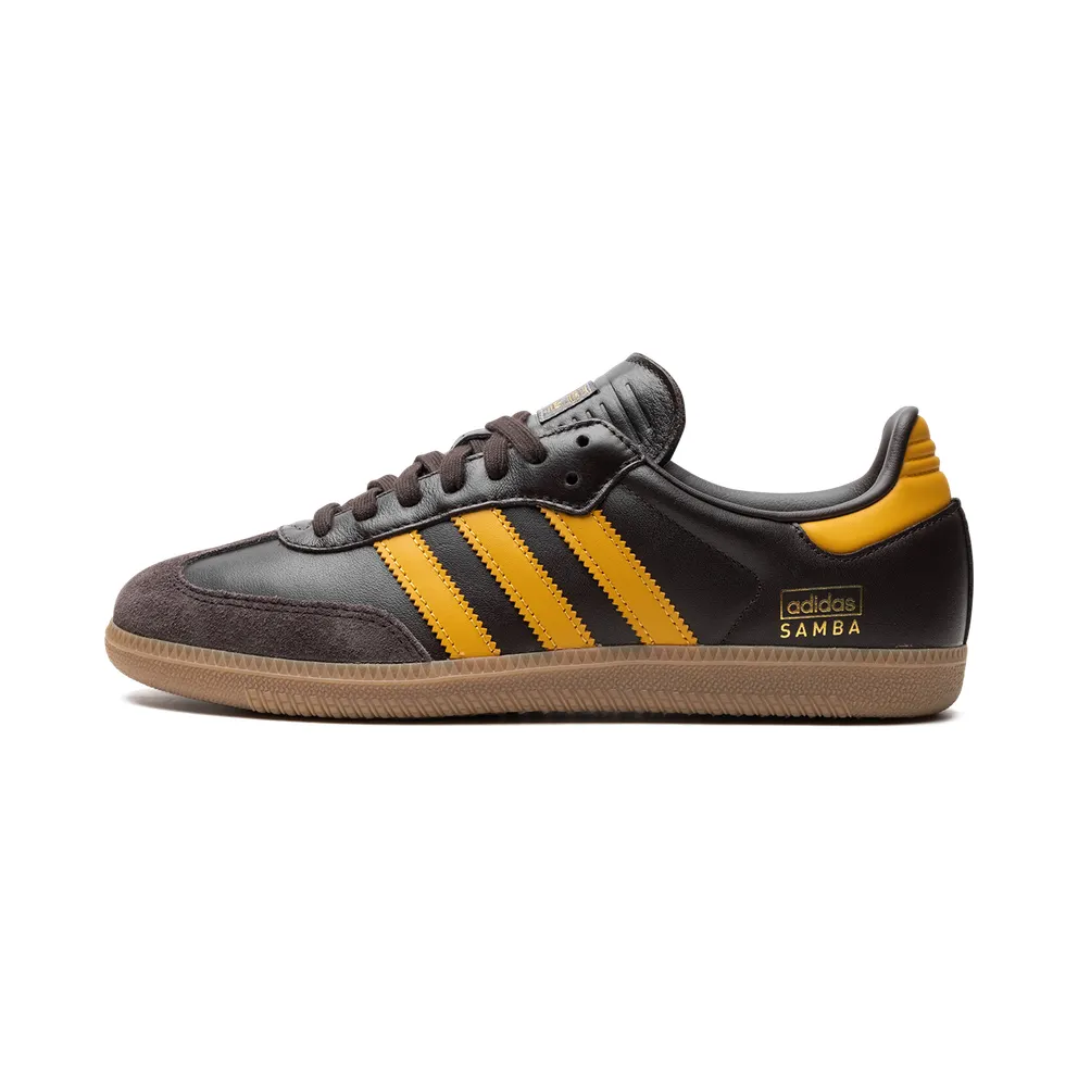 adidas Samba OG Schuh Dark Brown / Preloved Yellow / Gum (IG6174)