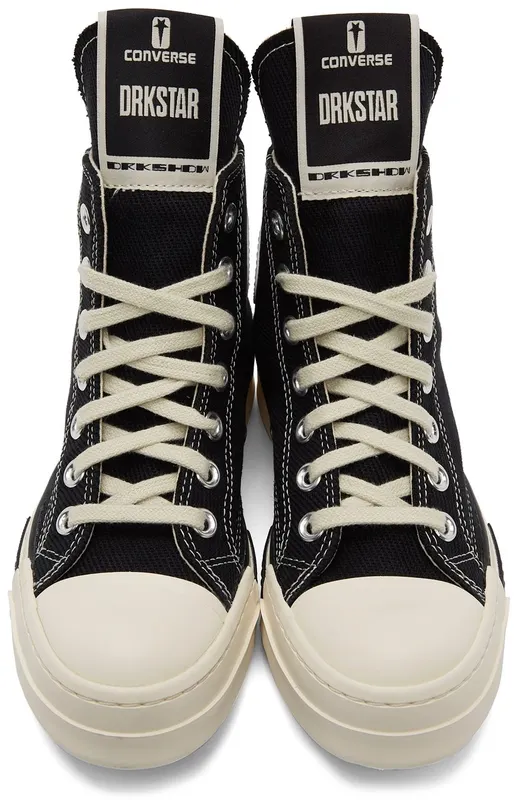 Rick Owens Drkshdw Black Converse Edition DRKSTAR Hi Sneakers (DC01BX686 CTDR1)