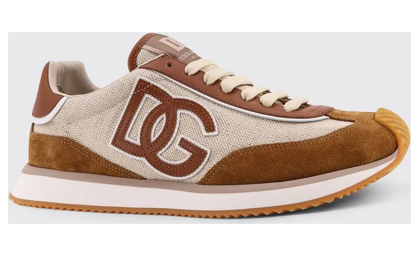 Dolce & Gabbana DG Cushion Canvas and Suede Sneakers Beige (CS2288A01278W125)