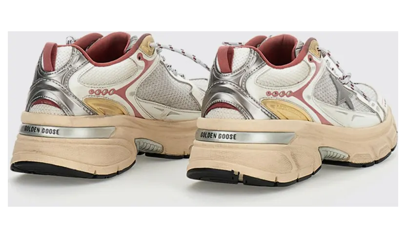 Golden goose Lightstar Used Leather and Mesh Sneakers Grey (GWF00724F00791370208) (2)