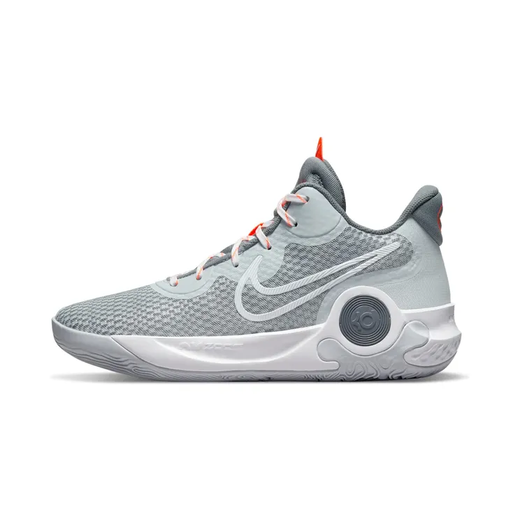 Nike KD Trey 5 IX “Pure Platinum / Cool Grey / Total Orange / White” (CW3400-011)