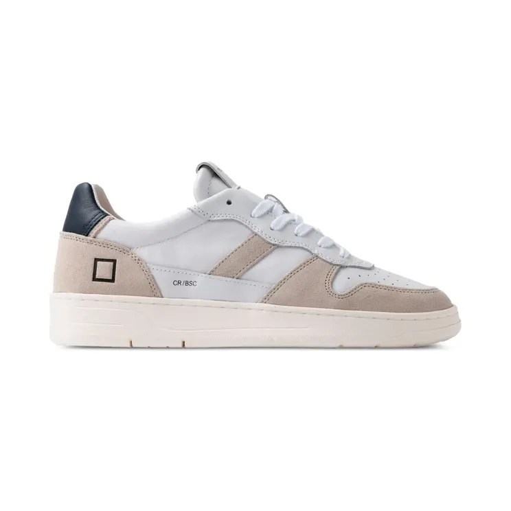 D.A.T.E. Court 2.0 leren met suede vlak “White” (M431C2BAWL)