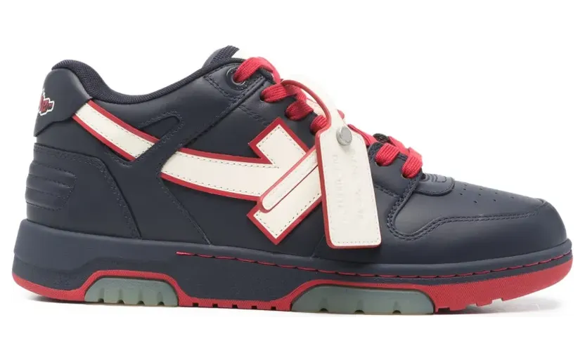 Off-White Out Of Office met pijldetail “Blue” (OMIA189S26LEA0084297)