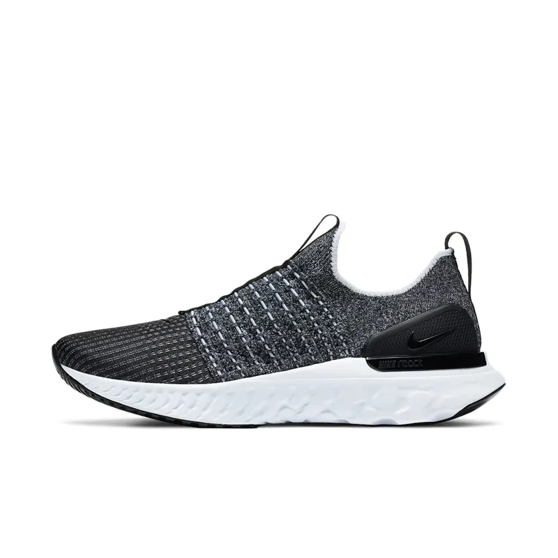 Nike  React Phantom Run Flyknit 2 Black White Blend Black/White (CJ0277-003)