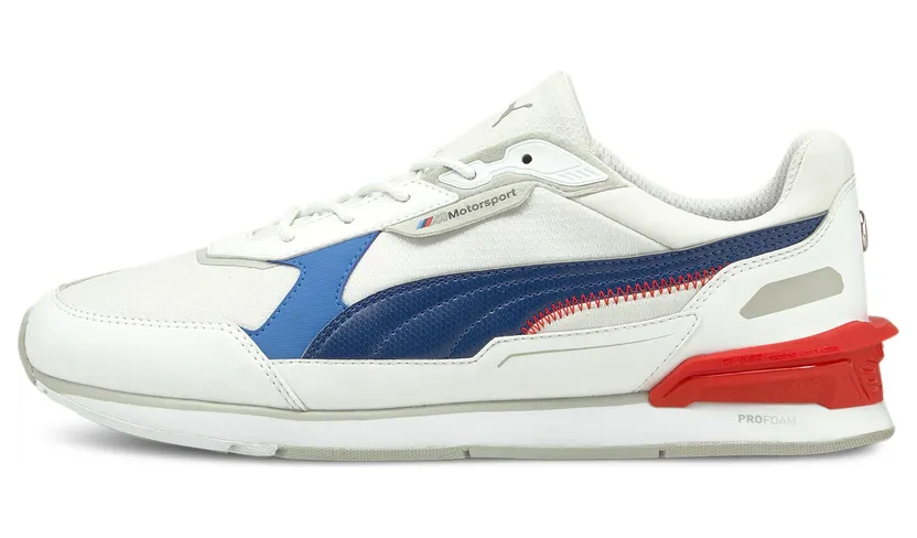 Puma BMW M Motorsport Low Racer motorsportschoenen Wit/Blauw/Rood (306939-02)
