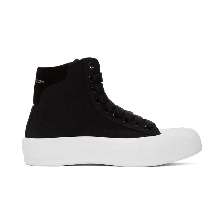 Alexander McQueen Black Deck Plimsoll High Top Sneakers (667816W4MV7)