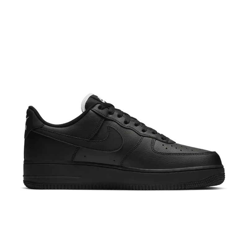 Nike Air Force 1 Low Triple Black (White Tongue) Black/Black-Black (CJ1607-001)
