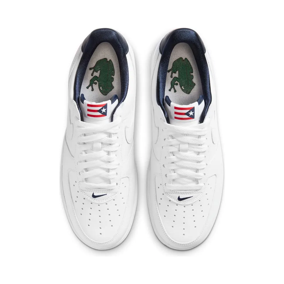 Nike Air Force 1 Low Retro Puerto Rico (2020) True White/True White-Obsidian-Comet Red (CJ1386-100)