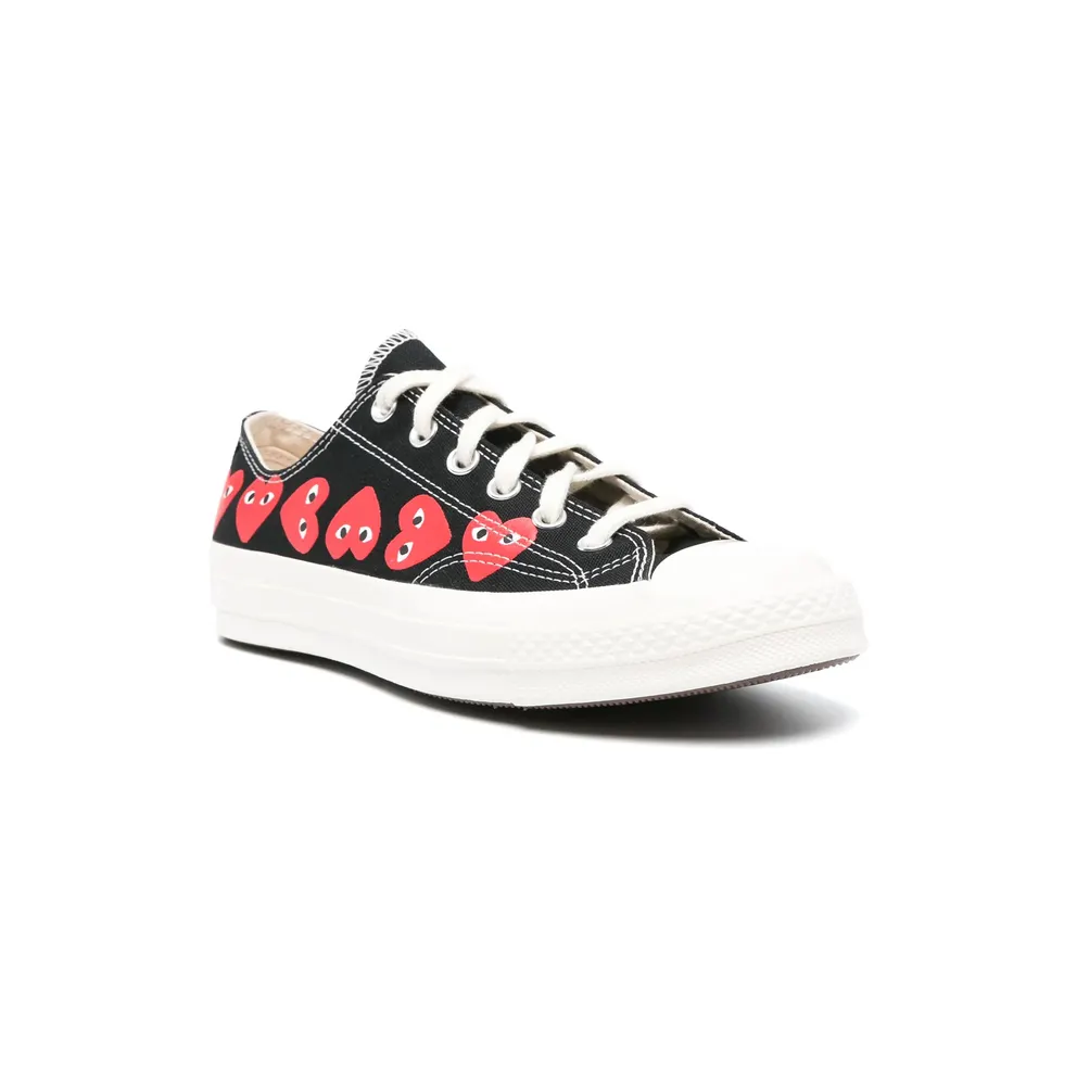 Converse X Comme Des GarÇons Play X Converse Chuck 70 Low Multi Heart “Black/Red” (AZ-K126-001 BLACK)