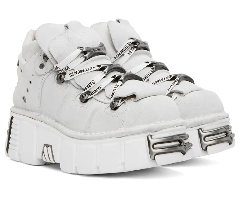 VETEMENTS White New Rock Edition Platform Sneakers (UA53SN200W) (4)