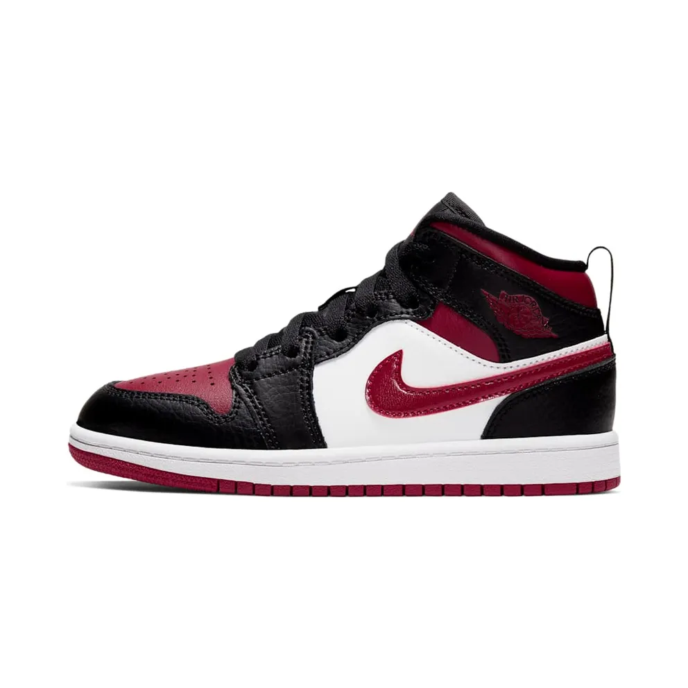 Jordan 1 Mid Bred Toe (PS) Black/Noble Red-White (640734-066)