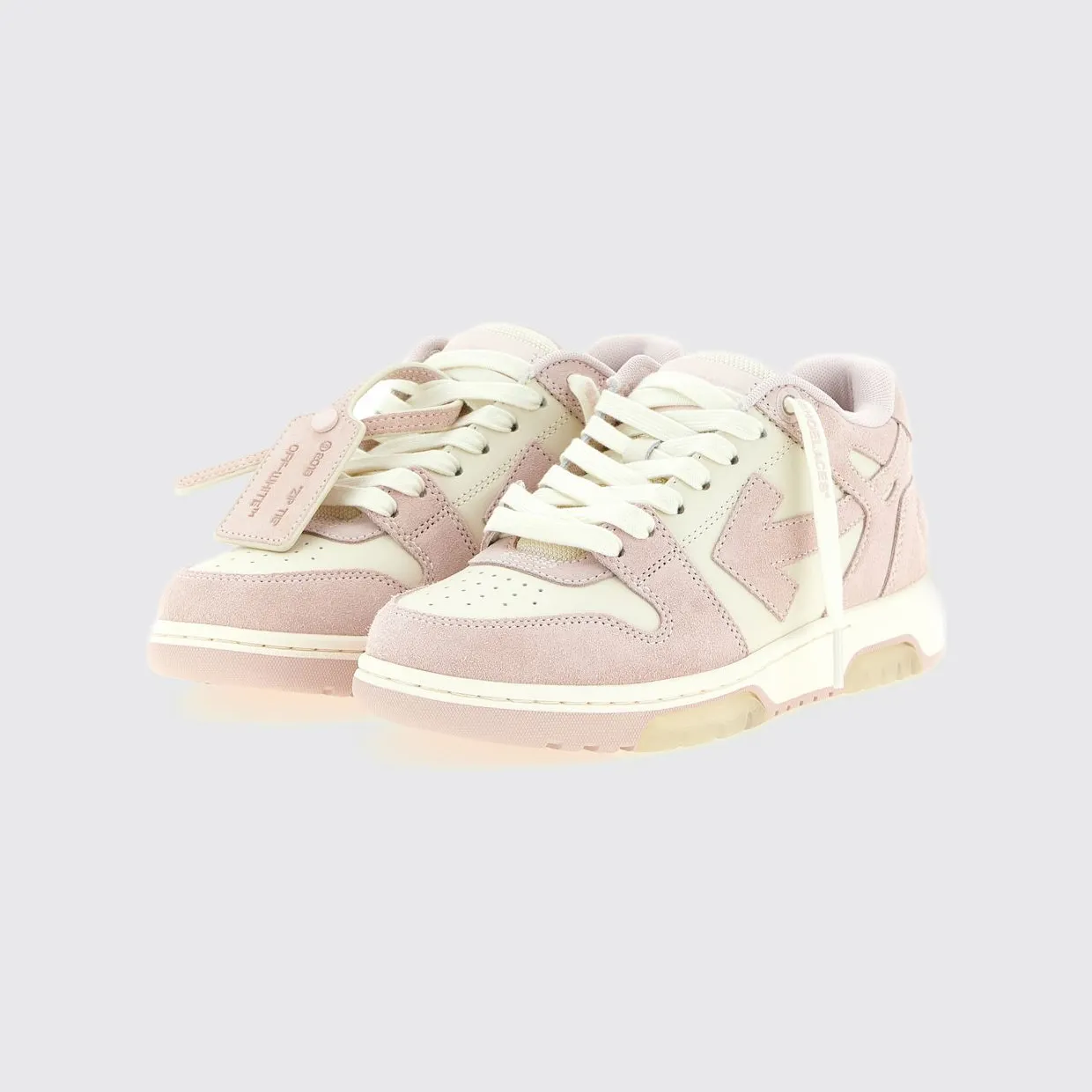 Off-White Out Of Office Suede Sneakers Pink (OWIA259S26LEA0040330)