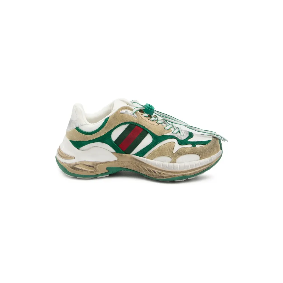 Gucci Drawstring Stripe Leather “Neutrals/Green” (853709 AAGGM 9251)