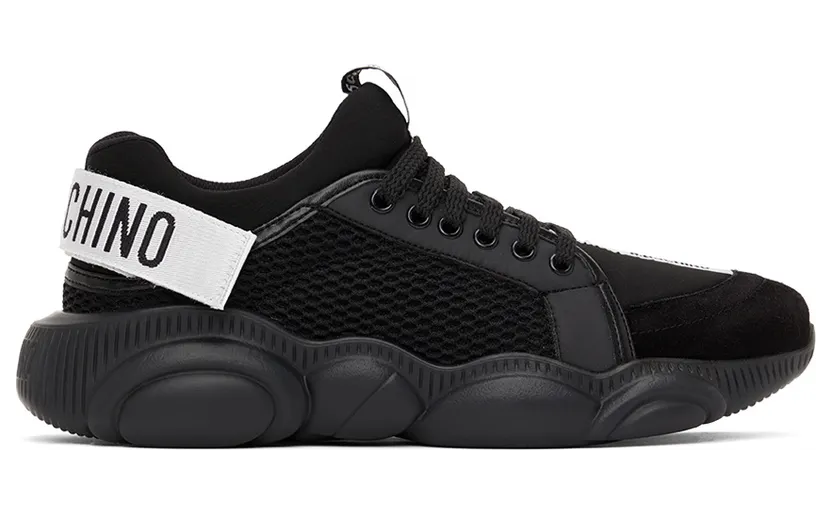 Moschino Black Strap Teddy Sneakers (MB15133G1E GJ1)