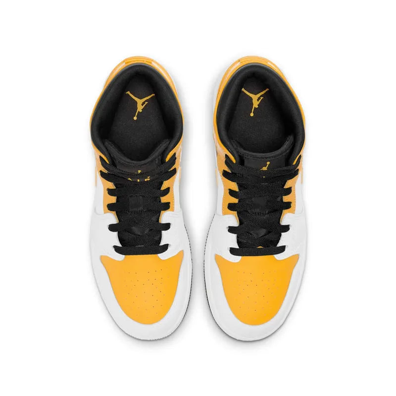 Air Jordan 1 Mid University Gold (GS) (2021) – “White / University Gold Black” (554725-170)