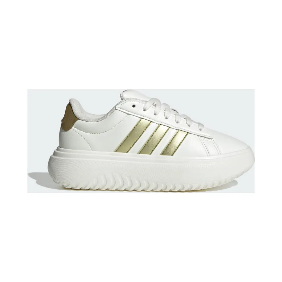 Adidas Grand Court Platform Core White / Gold Metallic / Off White (JR0699)