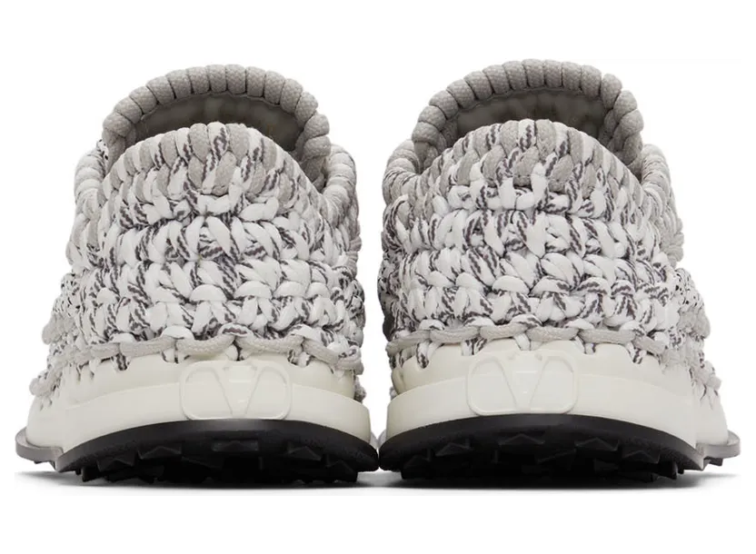 Valentino Garavani Grey Crochet Sneakers (XY2S0E41ZXB) (4)