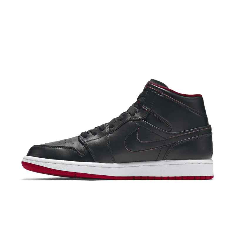 Air Jordan Nike AJ I 1 Retro Mid Black Red White (554724-028)
