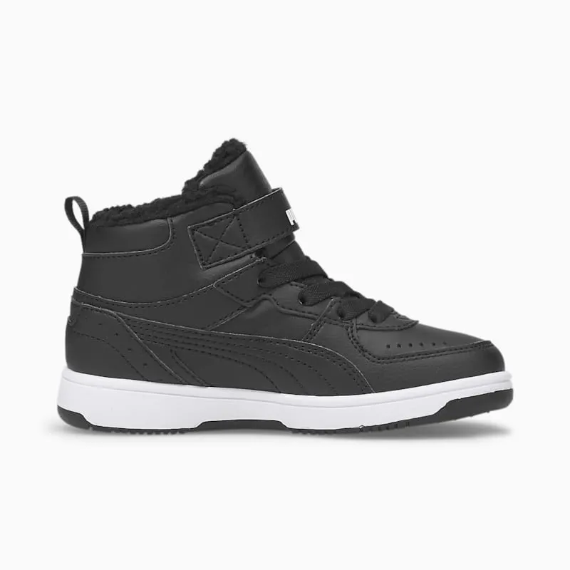 Puma Rebound Joy Fur Kids White/Black (375479-01)
