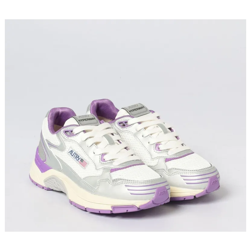 Autry Hyperway Mesh and Laminated Rubber Sneakers Silver (HYLWMV05)