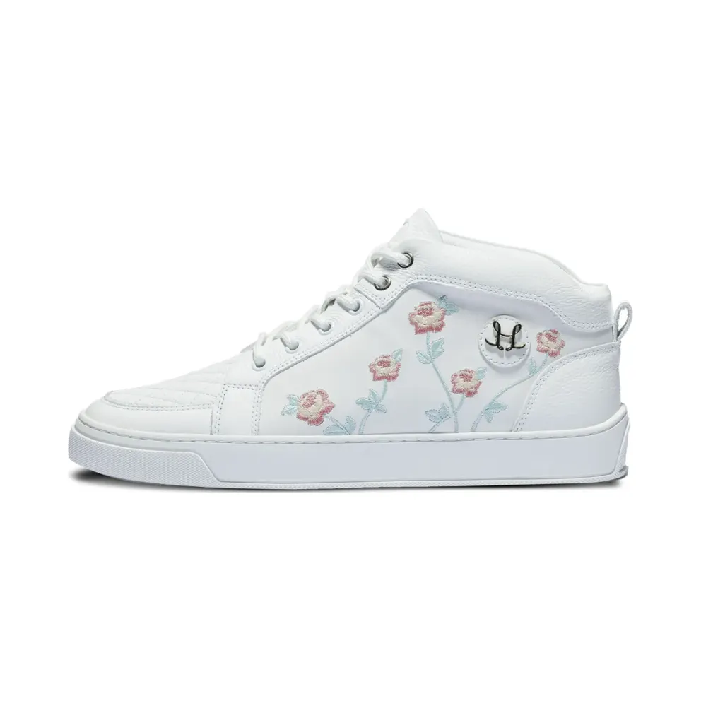Leandro Lopes Ezio with Embroidered Flowers – White (LL091P77)