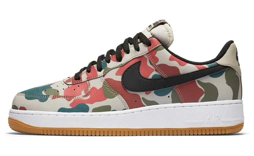 Nike Air Force 1 Low ’07 LV8 ‘Reflective Camo’ String/Black-White-Gum Light Brown (718152-201)